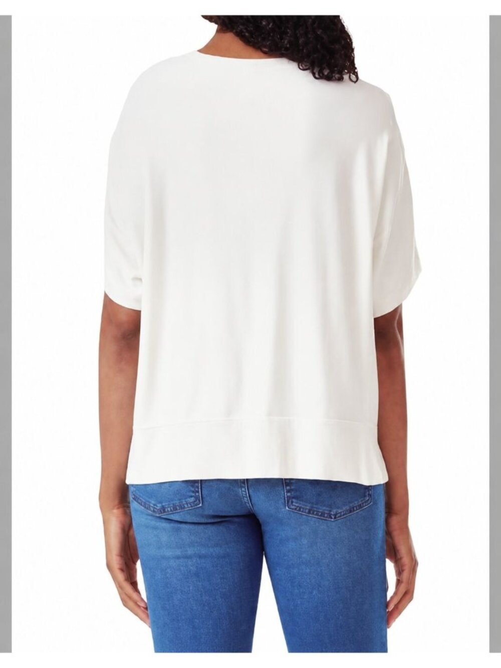 Splendid Women S Boxy Short Sleeve Sweater Top Cream S - Picture 2 of 7